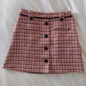 Pink plaid short skirt